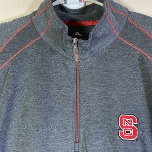 Men's Tommy Bahama Pullover 2XL  Gray NC State Wolfpack IslandZone  1/4 Zip
